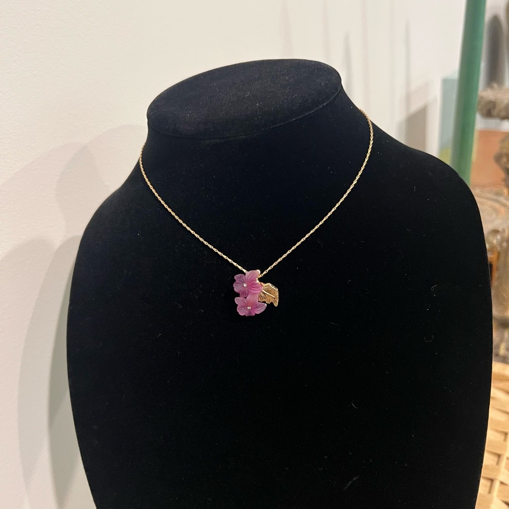 Christian Dior Gold and Purple Floral Necklace - Picture 8 of 15